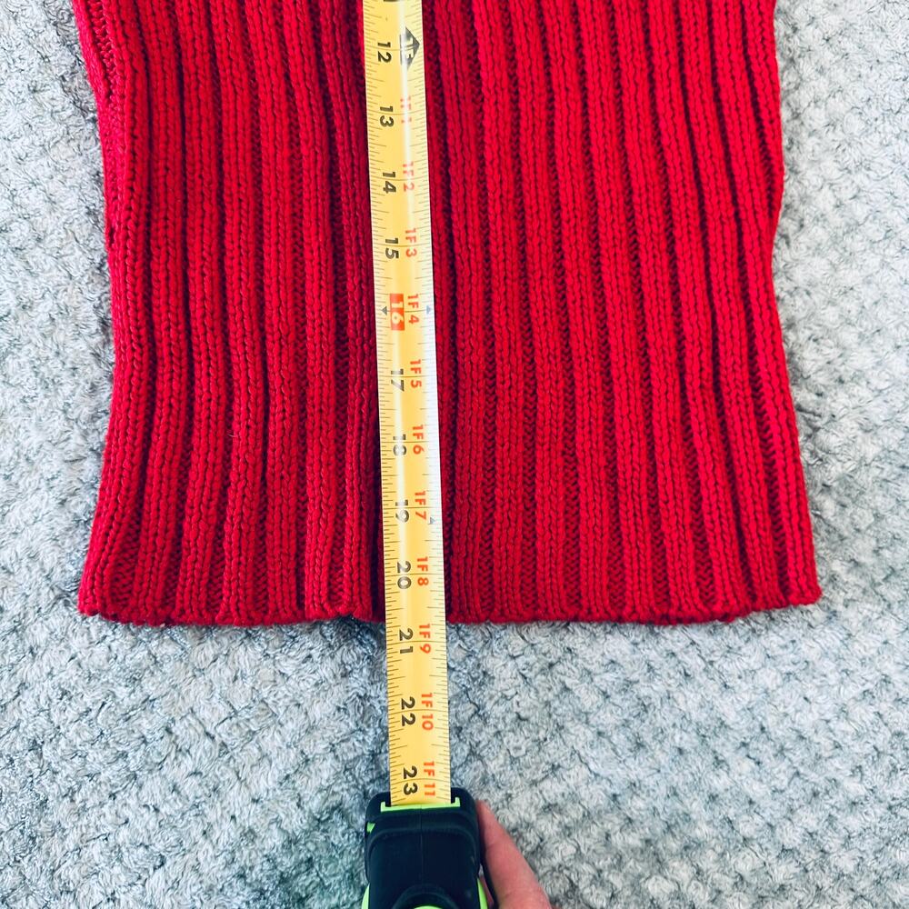 vtg abercrombie & fitch y2k cherry red cable knit coquette babydoll turtleneck - Picture 5 of 5